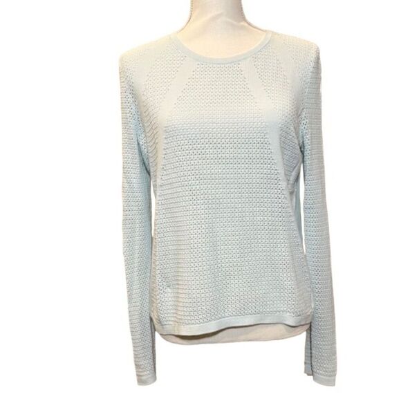 Lou & Grey Open Knit Sweater Light Robin's Egg Blue Women's Size Medium - Picture 1 of 9